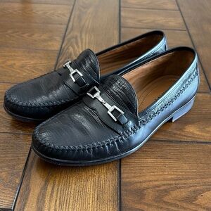 Men's Black Domani Leather Bit Loafers